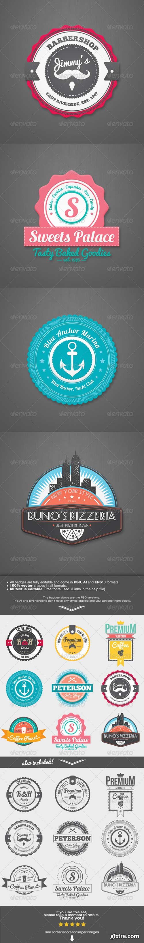 GraphicRiver - Retro Colorful Badges 6354367