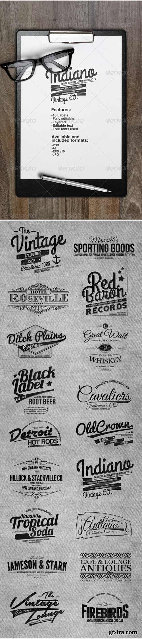 GraphicRiver - Vintage Badges Labels & Signs 6790428