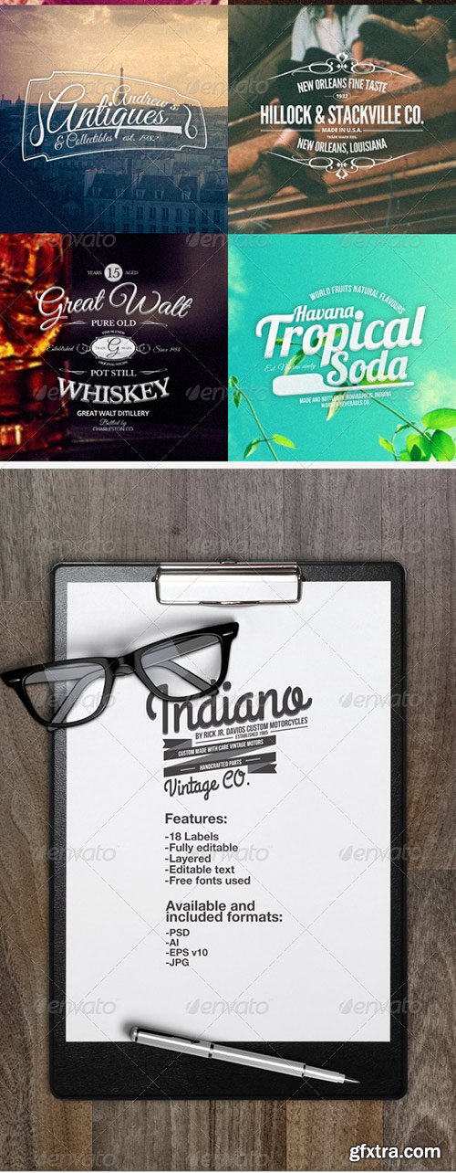 GraphicRiver - Vintage Badges Labels & Signs 6790428