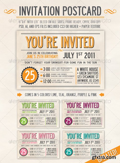 GraphicRiver - Invitation Postcard 166191