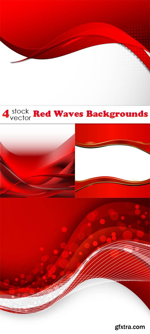 Vectors - Red Waves Backgrounds