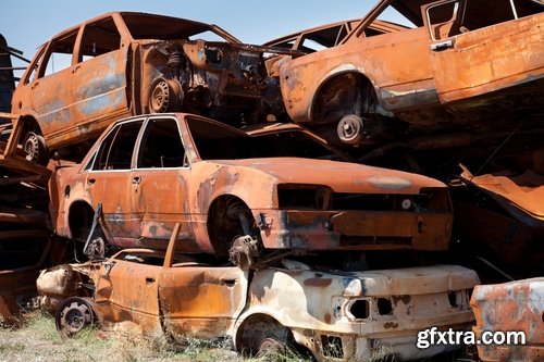 Collection of junkyard car scrap rusty metal 25 HQ Jpeg