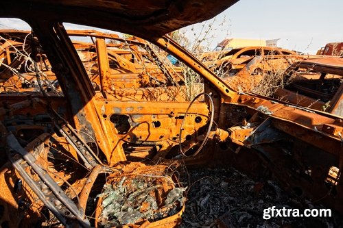 Collection of junkyard car scrap rusty metal 25 HQ Jpeg