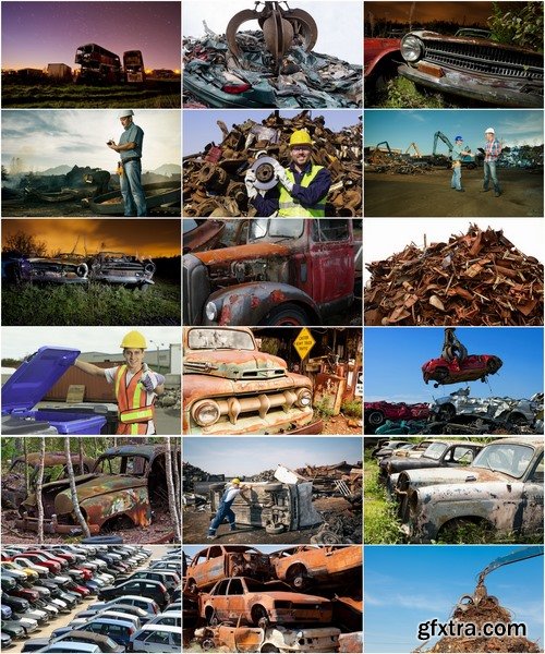 Collection of junkyard car scrap rusty metal 25 HQ Jpeg