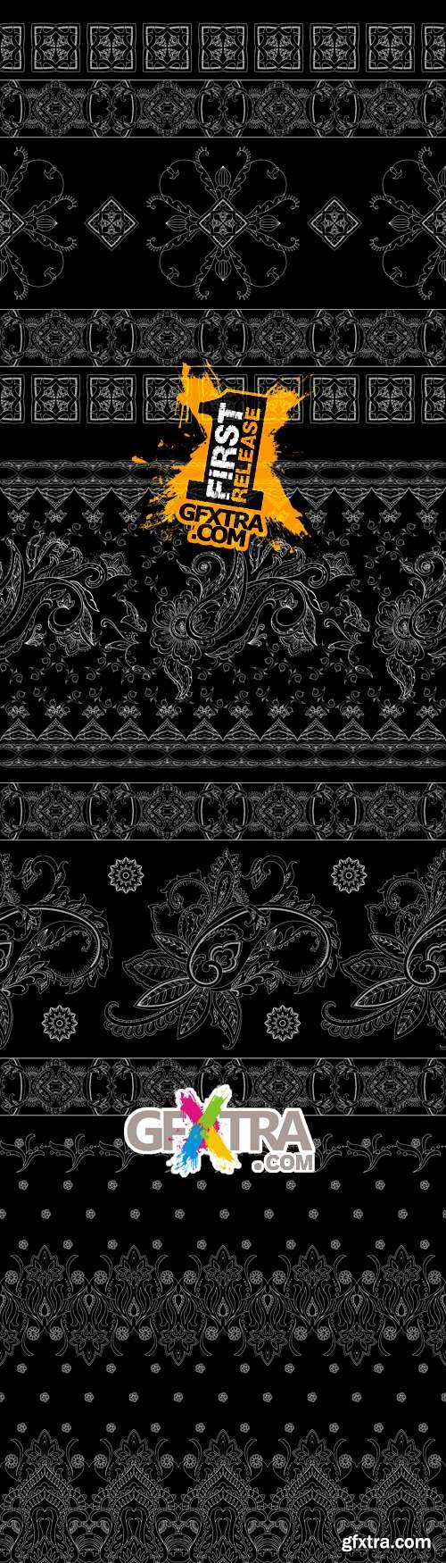 Black Floral Backgrounds Vector 2