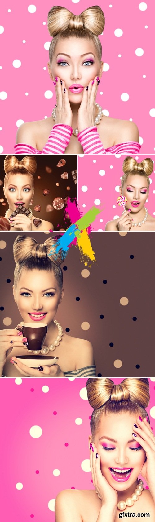 Stock Photo - Blonde Woman with Candies