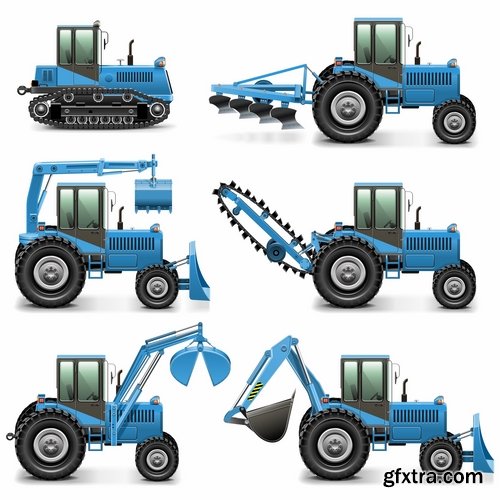 Collection of vector image of various transport truck vehicle business 25 Eps