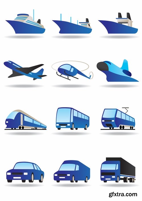 Collection of vector image of various transport truck vehicle business 25 Eps