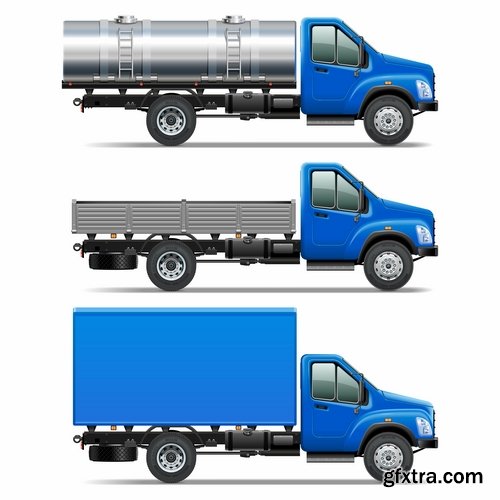 Collection of vector image of various transport truck vehicle business 25 Eps