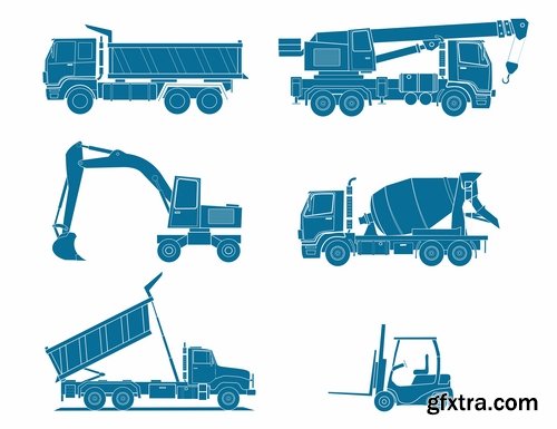 Collection of vector image of various transport truck vehicle business 25 Eps