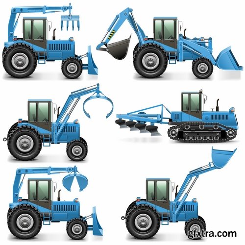 Collection of vector image of various transport truck vehicle business 25 Eps