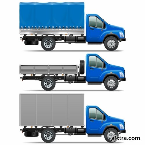 Collection of vector image of various transport truck vehicle business 25 Eps