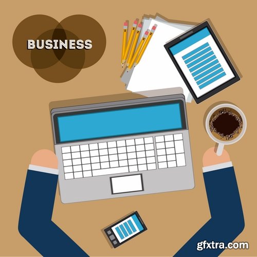 Collection of vector cartoon image of different professions infographics businessman #2-25 Eps