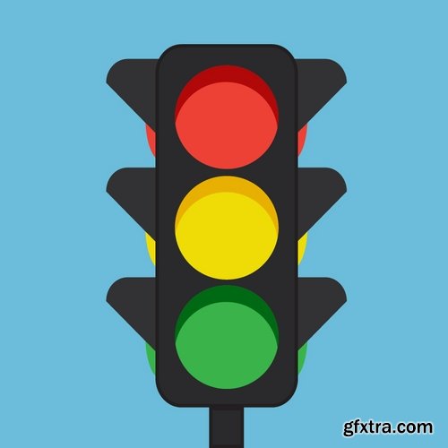 Collection of vector traffic lights picture traffic regulation 25 Eps