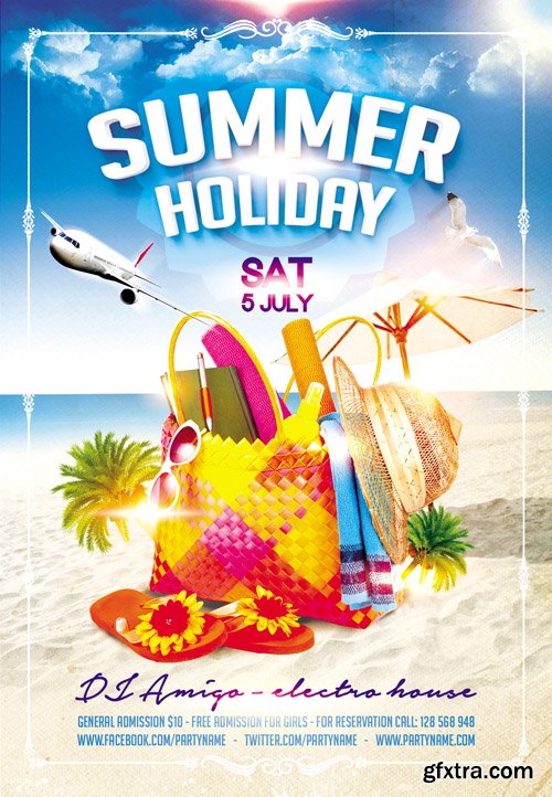 Summer Holiday Flyer PSD Template Facebook Cover