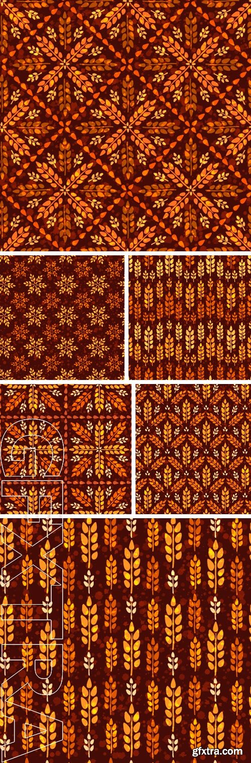 Stock Vectors - Seamless vintage pattern with wheat. Brown agricultural background about harvest and grain. Summer bright wallpaper