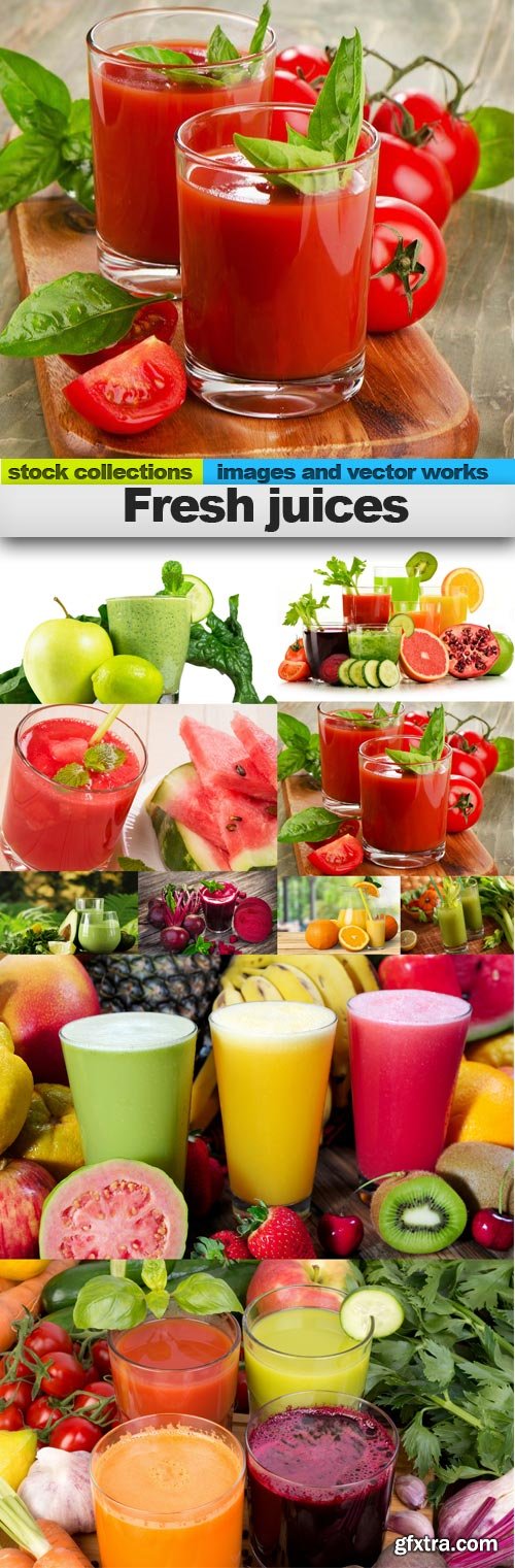 Fresh juices, 10 x UHQ JPEG