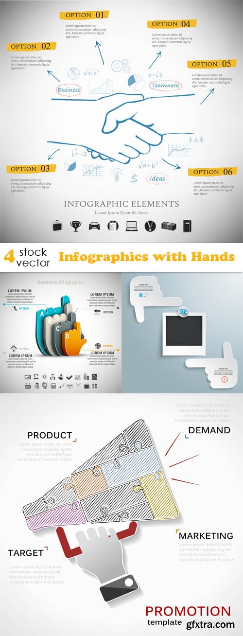 Vectors - Infographics with Hands