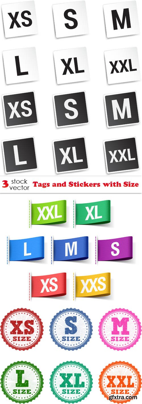 Vectors - Tags and Stickers with Size