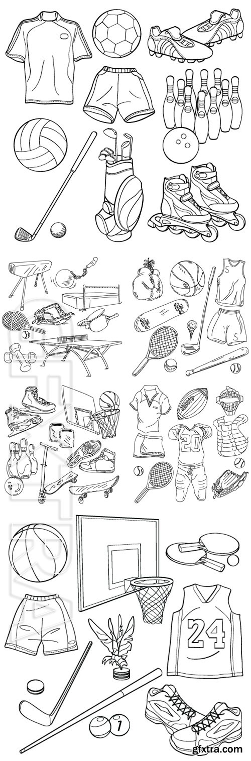 Stock Vectors - Sports Equipment Collections