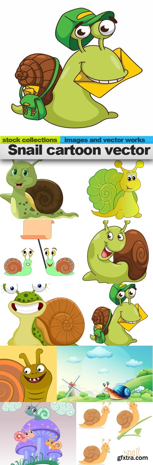 Snail cartoon vector, 10 x EPS