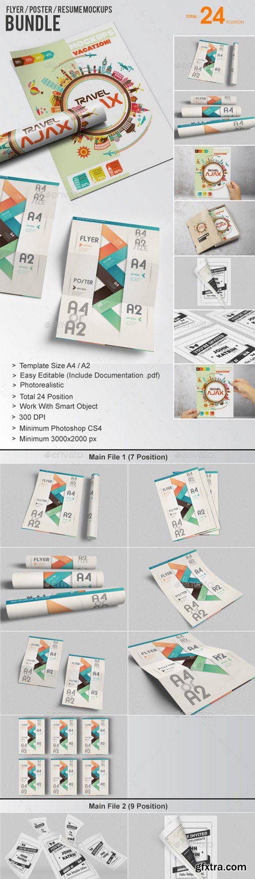 GraphicRiver - Flyer Poster Resume Mockups Bundle 10338736