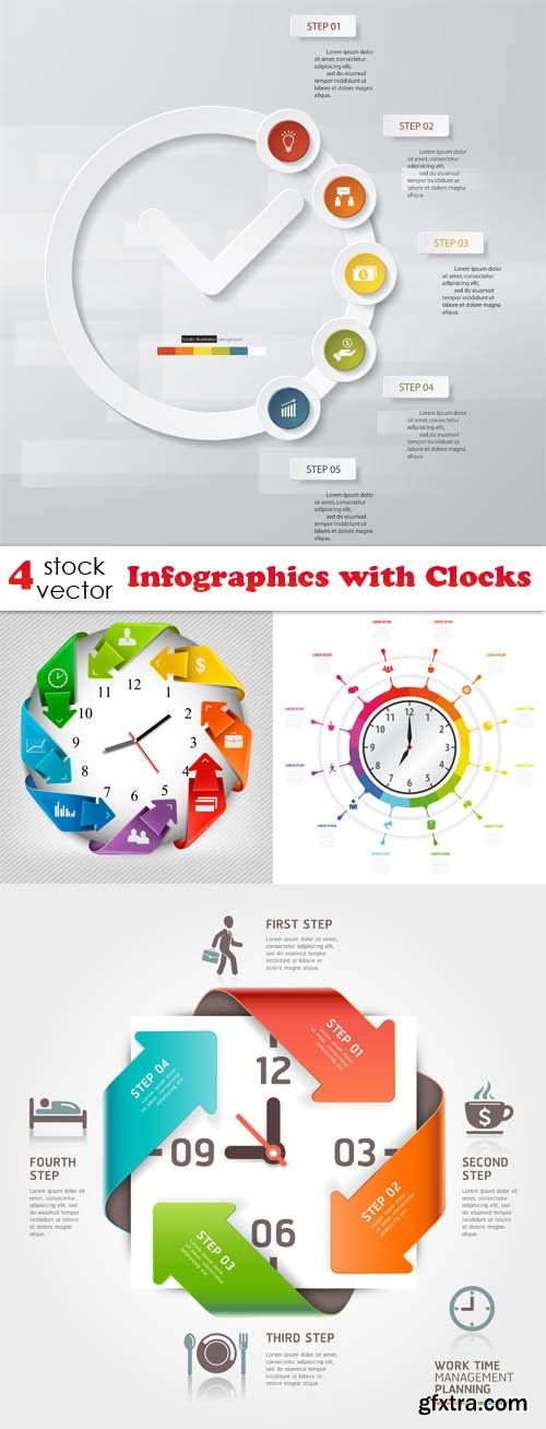 Vectors - Infographics with Clocks