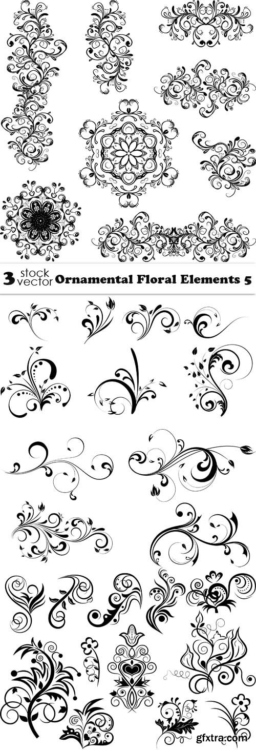 Vectors - Ornamental Floral Elements 5