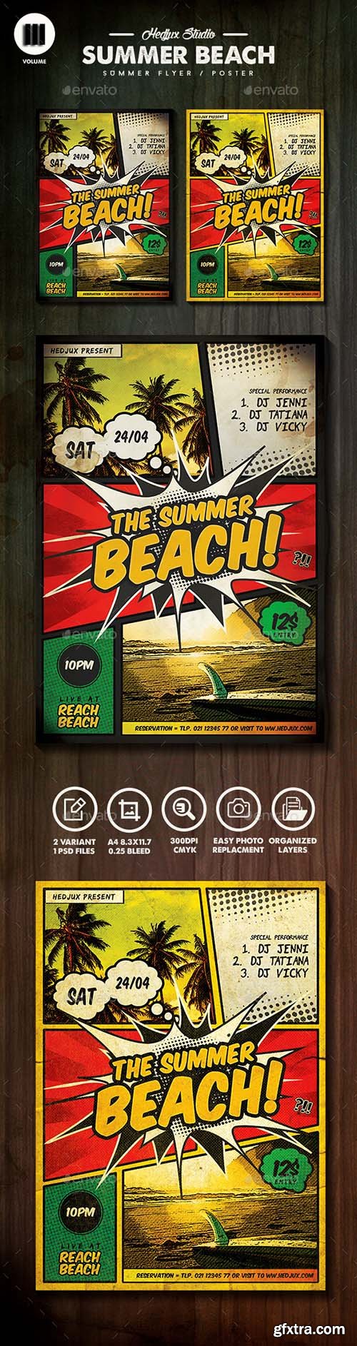 Graphicriver The Summer Beach Comic Flyer 11270101