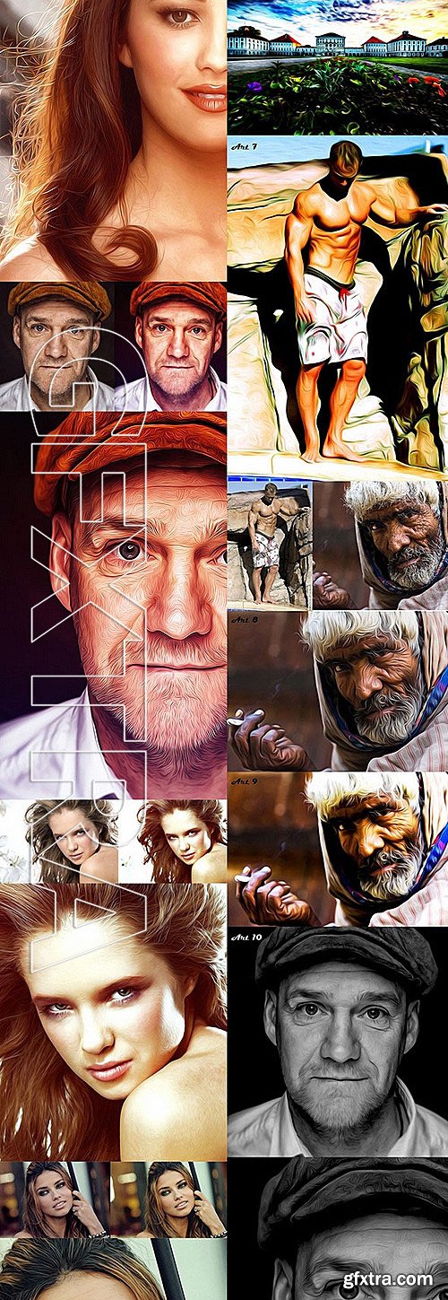 GraphicRiver - Pure Oil Art Actions Bundle 11579295