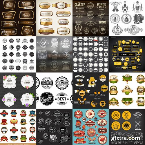 Different Labels &amp; Stickers #20 - 25 Vector