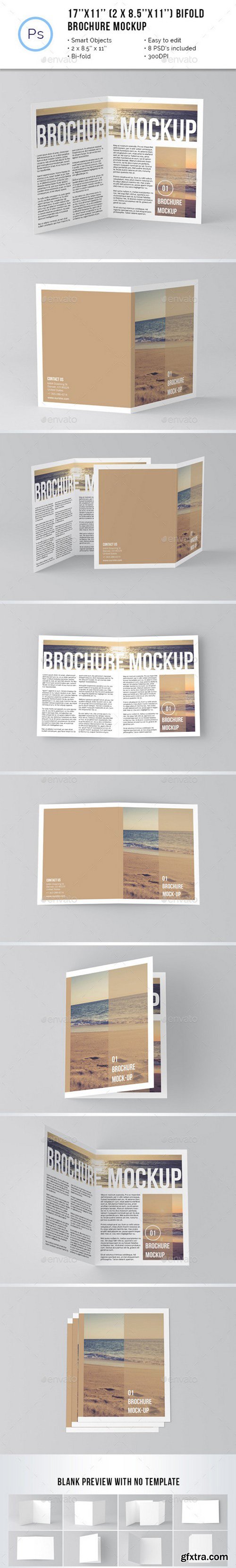 GraphicRiver - 17 x 11 Bi-Fold Brochure Mockup 11582217