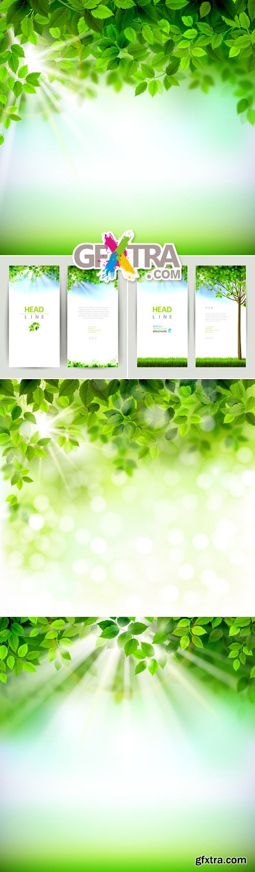 Green Leaves Backgrounds Vector 2