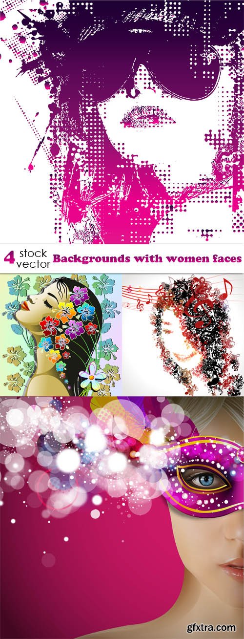 Vectors - Backgrounds with women faces