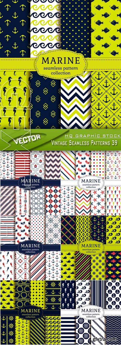 Stock Vector - Vintage Seamless Patterns 39