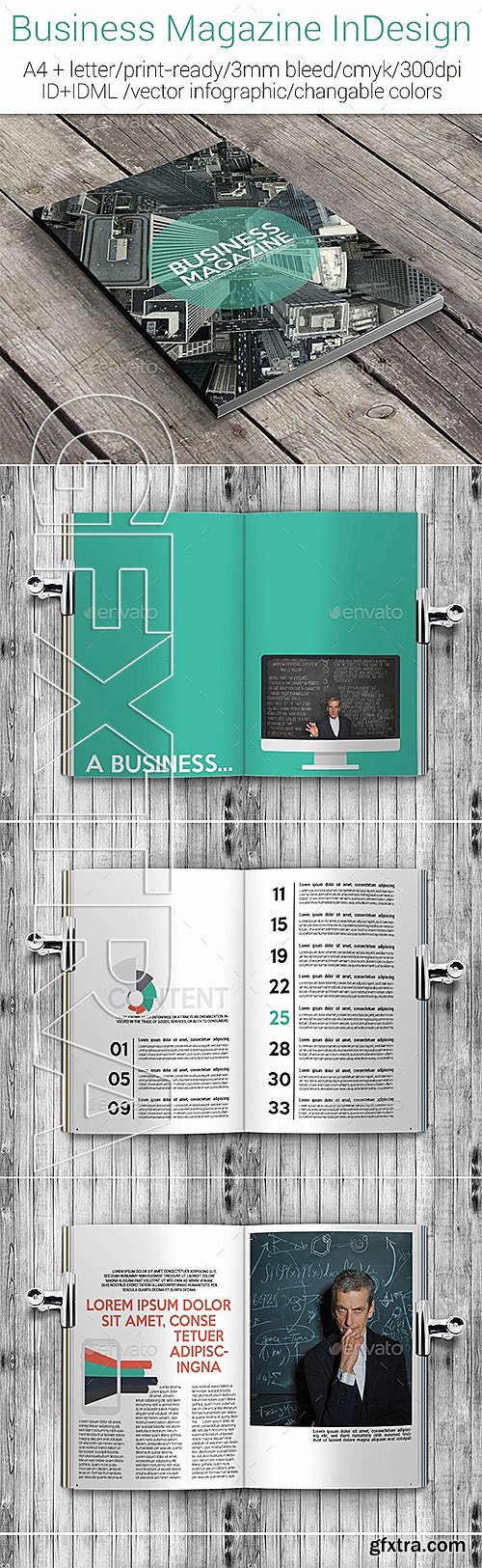 GraphicRiver - Business Magazine InDesign A4+Letter Template 11540750