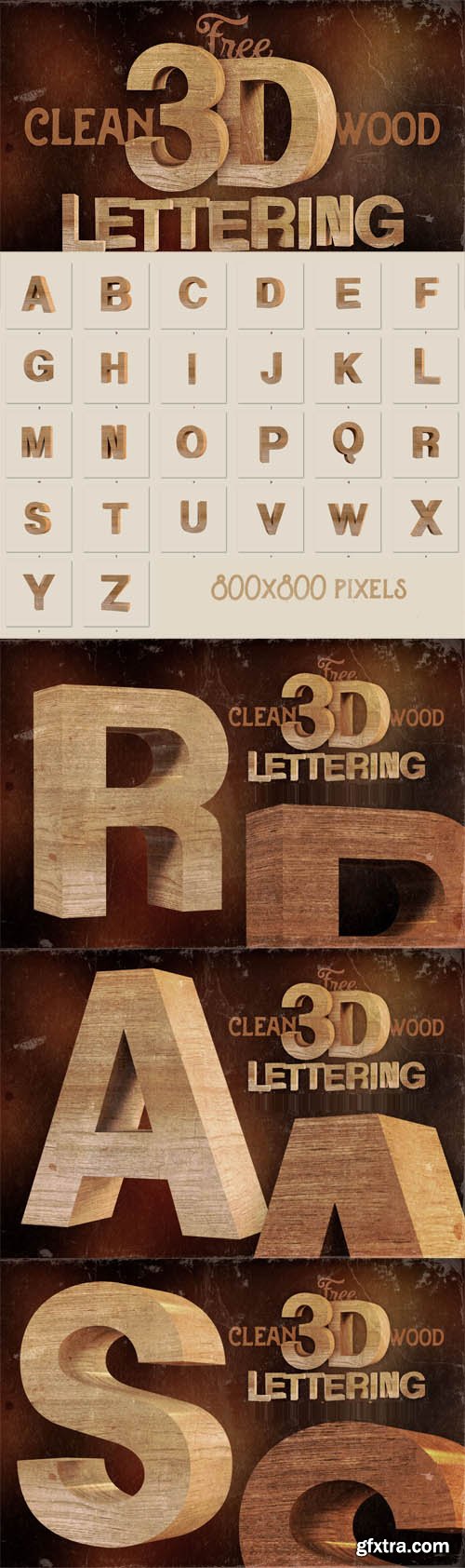 3D Wooden Lettering Pack