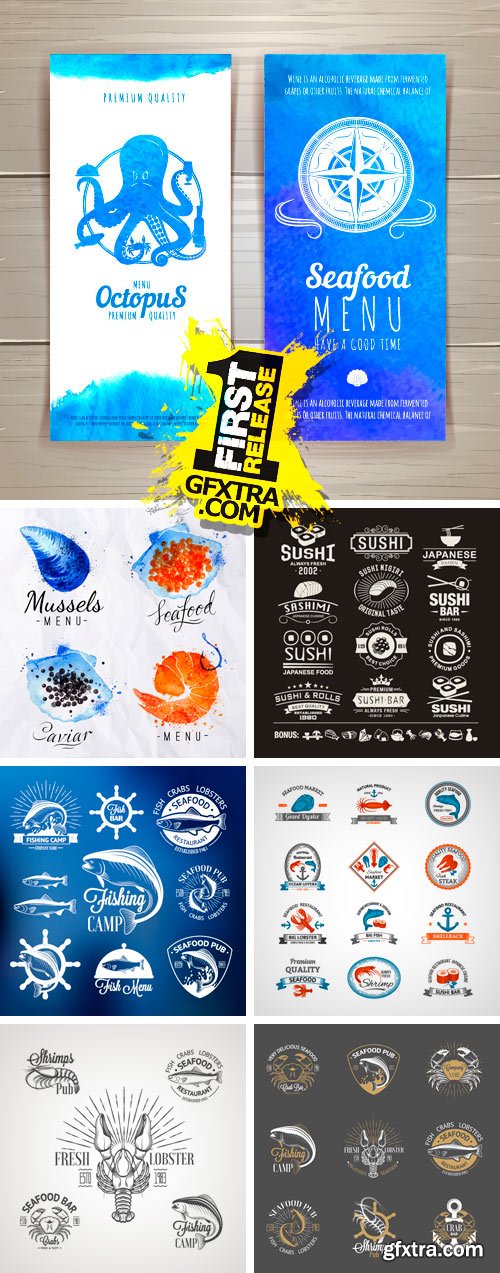 Amazing SS - Seafood Logos 2, 25xEPS