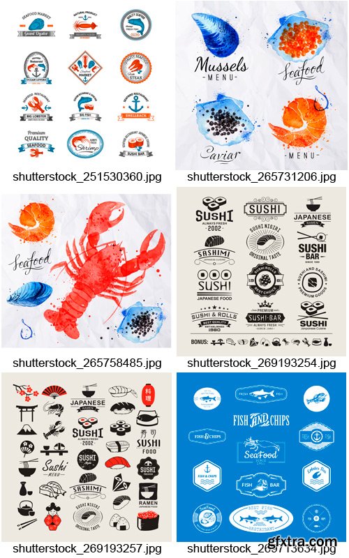 Amazing SS - Seafood Logos 2, 25xEPS