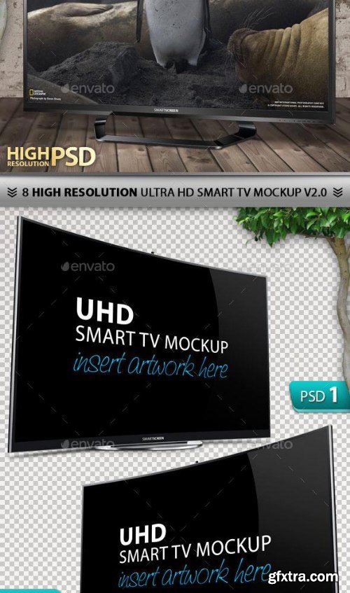 GraphicRiver 8 UHD Smart Screen Mockup V2.0 10147978