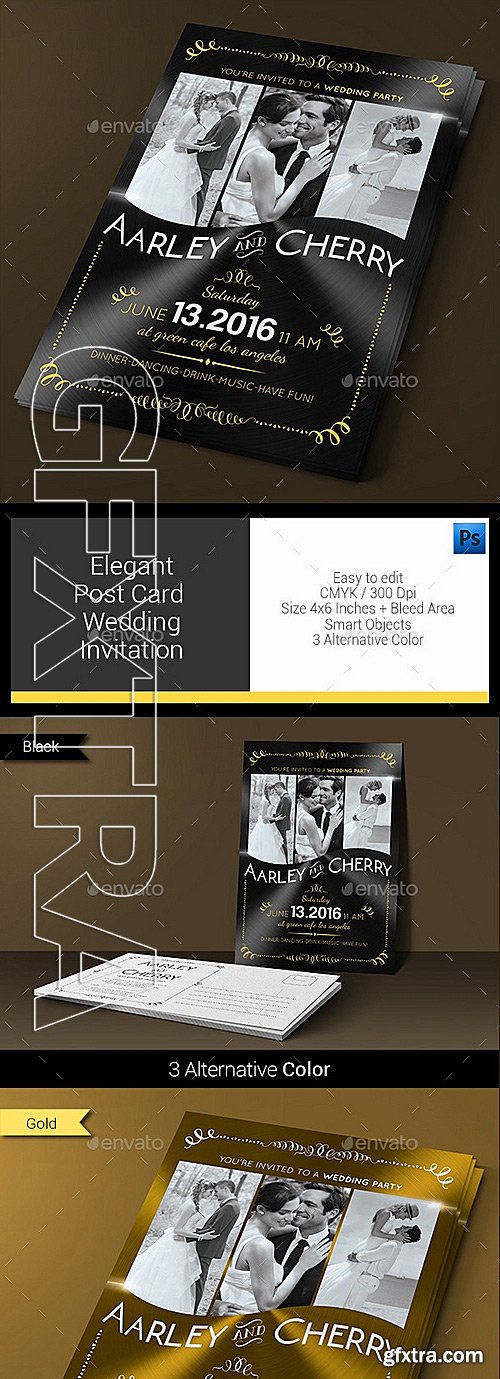 GraphicRiver - Elegant Post Card Wedding Invitation 11548725