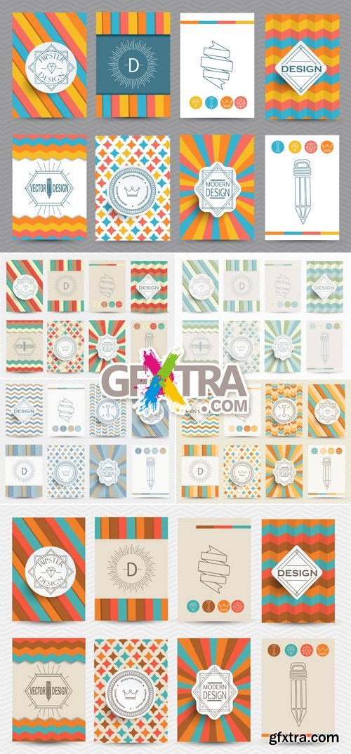 Vintage Retro Cards Vector