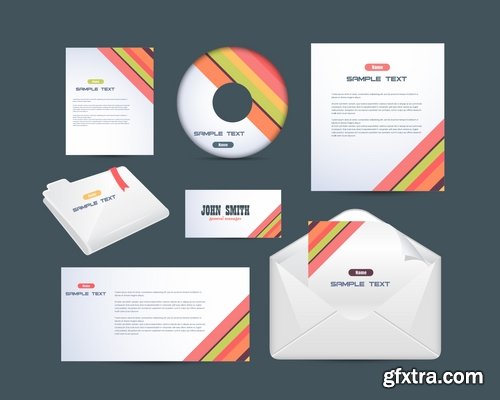 Collection of vector image flyer banner brochure business card #2-25 Eps