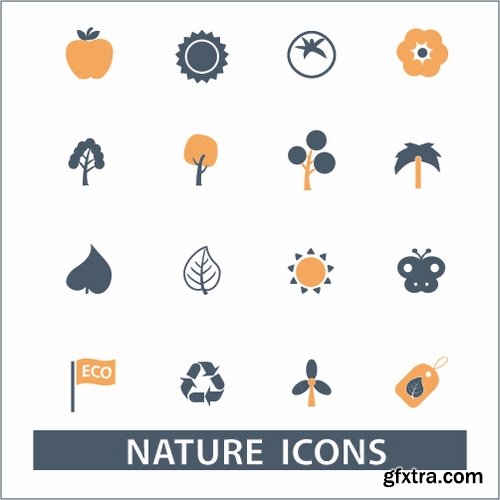 Collection of vector icons flat picture on various subjects 25 Eps