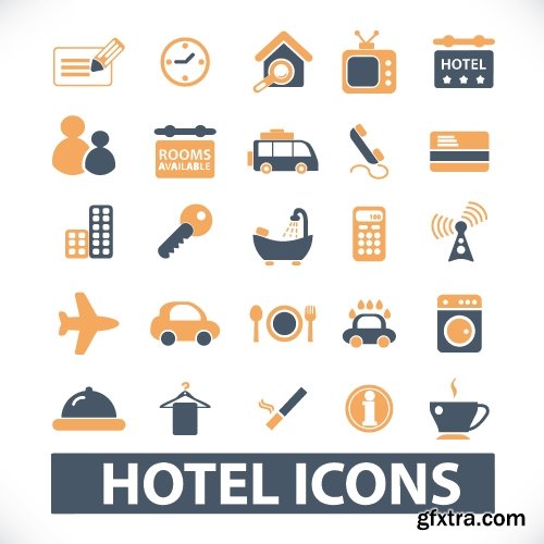 Collection of vector icons flat picture on various subjects 25 Eps