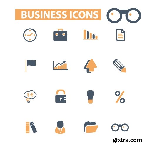 Collection of vector icons flat picture on various subjects 25 Eps