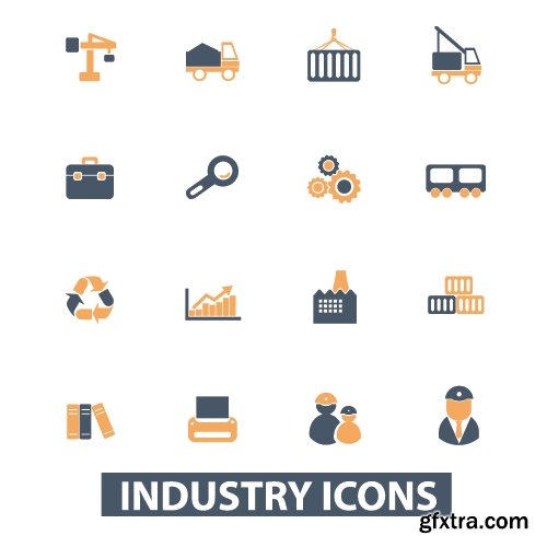 Collection of vector icons flat picture on various subjects 25 Eps