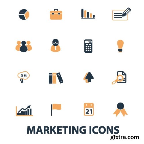 Collection of vector icons flat picture on various subjects 25 Eps