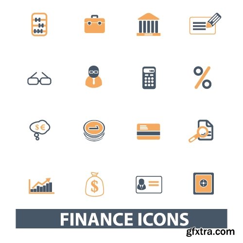 Collection of vector icons flat picture on various subjects 25 Eps