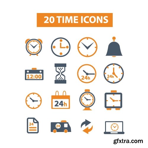 Collection of vector icons flat picture on various subjects 25 Eps